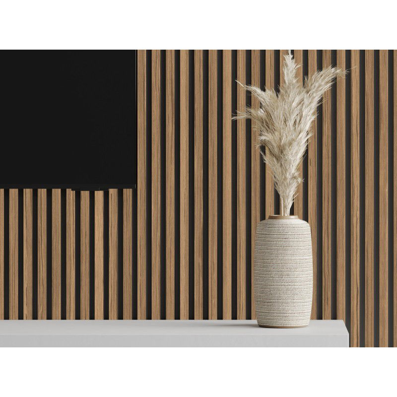 Mexen Lam-B Wall Panels 275 x 30 cm, HDF Board 4 mm, Technical Veneer, Light Walnut - S100-275307-3015-017