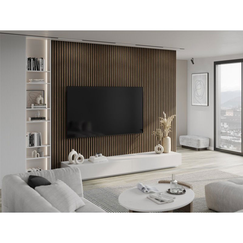 Mexen Lam-B Wandlamelle 275 x 30 cm, HDF-Plack 4 mm, technesche Finéier, Kakaonoss - S100-275307-3015-018