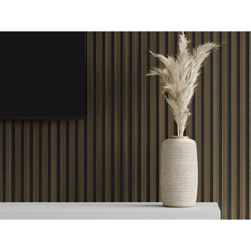 Mexen Lam-B προφίλ τοίχου 275 x 30 cm, πλάκα HDF 4 mm, τεχνικό καπλαμά, Ebony Royal