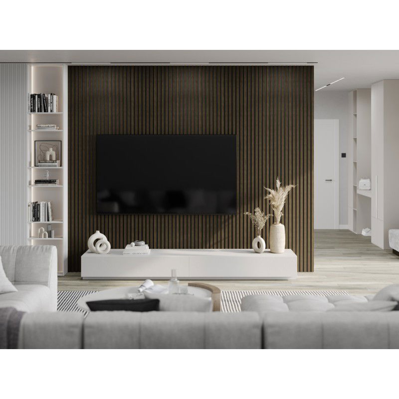 Mexen Lam-B Mauere Lamele 275 x 30 cm, HDF-Plack 4 mm, techneschen Furnier, Kinnegliche Ebenholz - S100-275307-3015-020