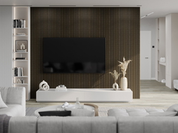 Mexen Lam-B lamelles murales 275 x 30 cm, panneau HDF 4 mm, placage technique, Ébène Royal - S100-275307-3015-020