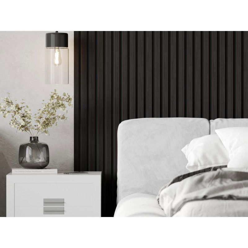 Mexen Lam-B lames murales 275 x 30 cm, panneau HDF 4 mm, placage technique, Ébène Noir - S100-275307-3015-023