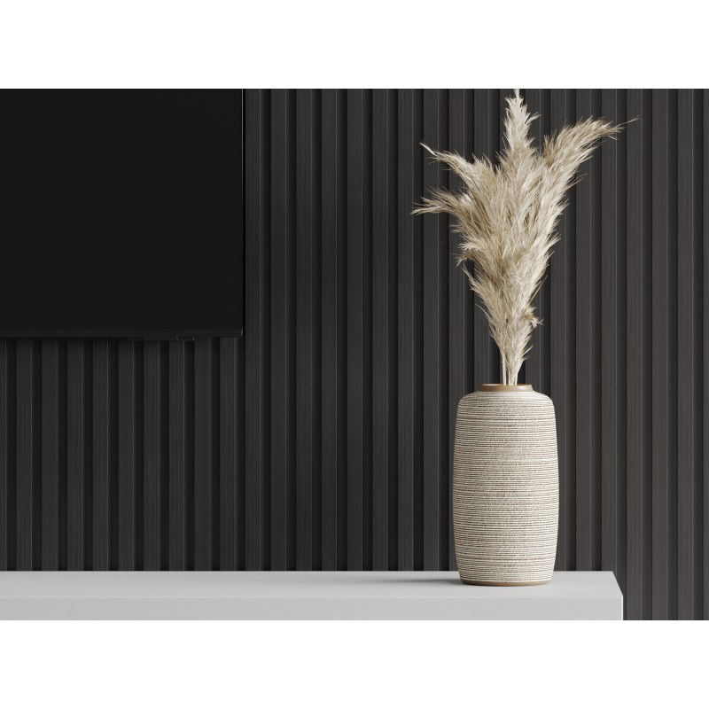 Mexen Lam-B lames murales 275 x 30 cm, panneau HDF 4 mm, placage technique, Ébène Noir - S100-275307-3015-023