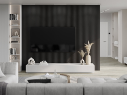 Mexen Lam-B lames murales 275 x 30 cm, panneau HDF 4 mm, placage technique, Ébène Noir - S100-275307-3015-023