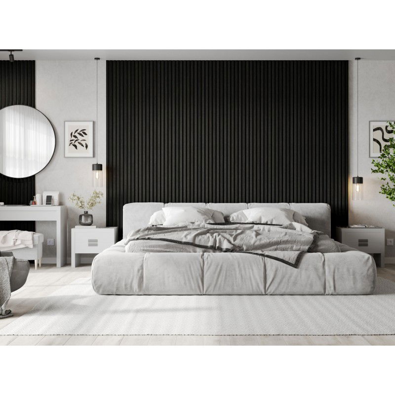 Mexen Lam-B lamelles murales 275 x 30 cm, panneau HDF 4 mm, placage technique, Chêne Noir Argenté - S100-275307-3015-025