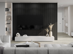 Mexen Lam-B Wandpaneele 275 x 30 cm, HDF Platte 4 mm, technisches Furnier, Silberne Schwarze Eiche - S100-275307-3015-025