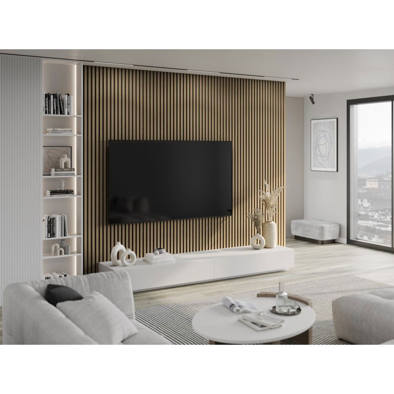 Mexen Lam-F akustische Wandpaneele 275 x 30 cm, Filz 8 mm, technisches Furnier, Edle Eiche - S105-275307-3015-004