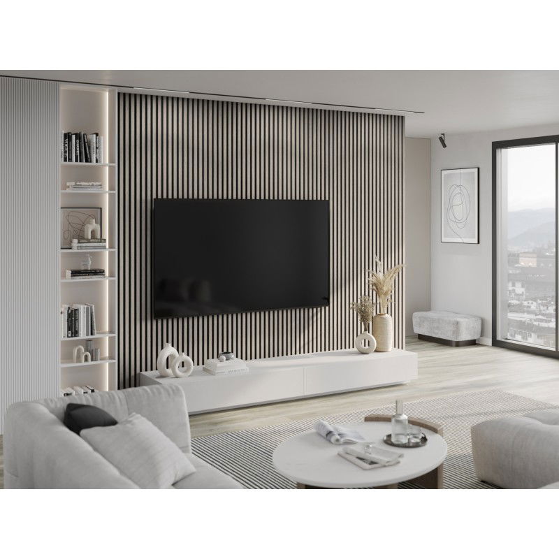 Mexen Lam-F ακουστικά πάνελ τοίχου 275 x 30 cm, τσόχα 8 mm, τεχνικός καπλαμάς, Δρυς