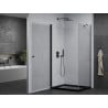 Mexen Pretoria cabine de douche pivotante 100 x 70 cm, transparent, noir + receveur Flat, noir - 852-100-070-70-00-4070B