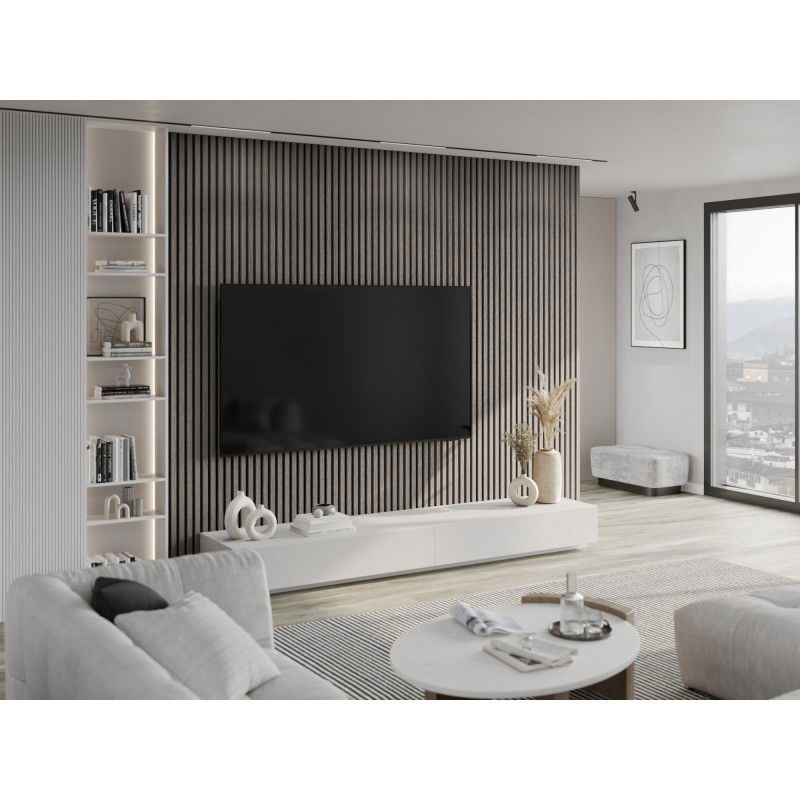 Mexen Lam-F lames de bois acoustiques 275 x 30 cm, feutre 8 mm, placage technique, Chêne Argenté - S105-275307-3015-007