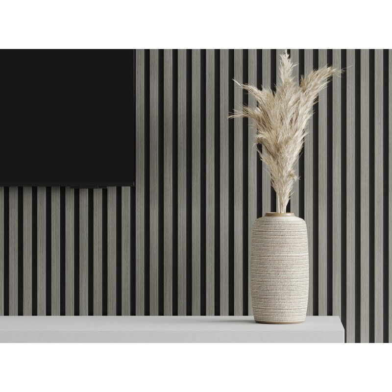 Mexen Lam-F lames acoustiques murales 275 x 30 cm, feutre 8 mm, placage technique, Chêne Héritage - S105-275307-3015-008