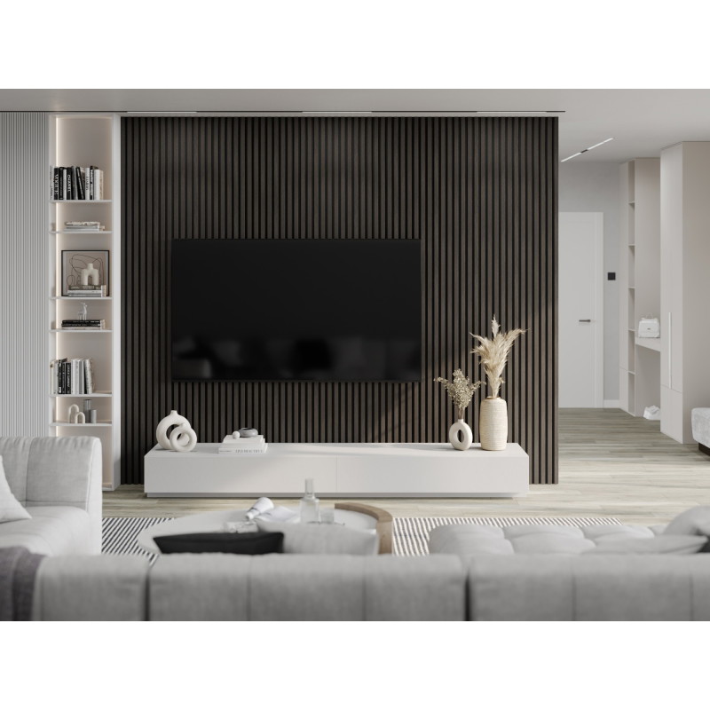 Mexen Lam-F lattes murales acoustiques 275 x 30 cm, feutre 8 mm, placage technique, Noyer Argenté - S105-275307-3015-009