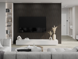Mexen Lam-F lames acoustiques murales 275 x 30 cm, feutre 8 mm, placage technique, Noyer Argenté - S105-275307-3015-009