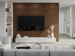 Mexen Lam-F lamelles murales acoustiques 275 x 30 cm, feutre 8 mm, placage technique, Acajou Rubis - S105-275307-3015-013