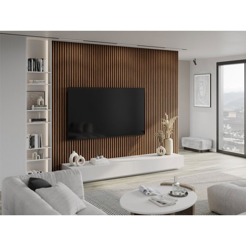 Mexen Lam-F lamelles murales acoustiques 275 x 30 cm, feutre 8 mm, placage technique, Acajou Rubis - S105-275307-3015-013