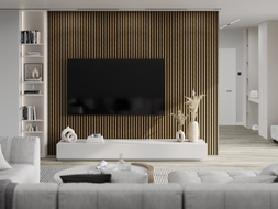 Mexen Lam-F acoustic wall slats 275 x 30 cm, 8 mm felt, technical veneer, Natural Walnut - S105-275307-3015-016