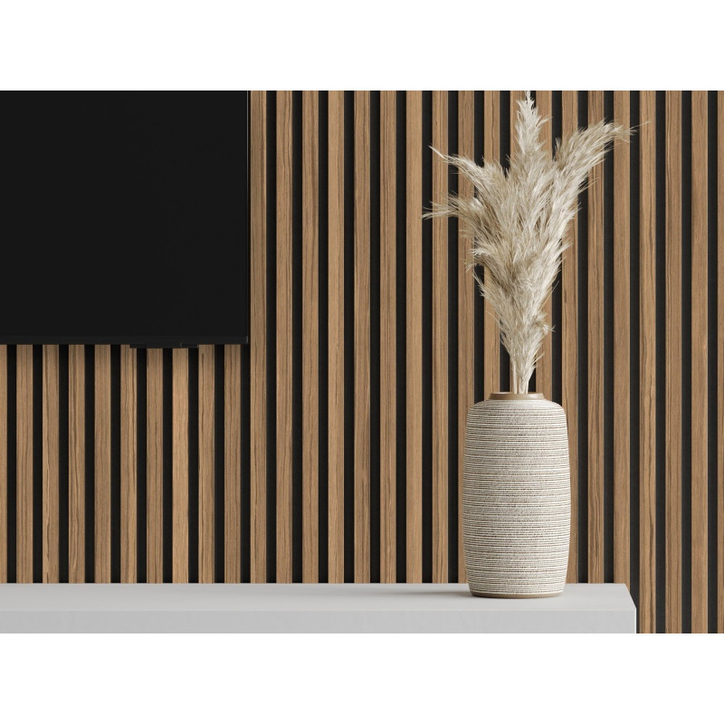 Mexen Lam-F akoestische wandpanelen 275 x 30 cm, vilt 8 mm, technische fineer, Licht Noten - S105-275307-3015-017