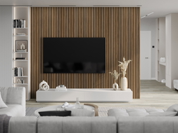 Mexen Lam-F lamelles murales acoustiques 275 x 30 cm, feutre 8 mm, placage technique, Noyer Clair - S105-275307-3015-017