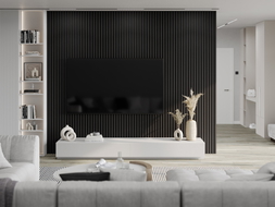 Mexen Lam-F akustische Wandlamellen 275 x 30 cm, Filz 8 mm, technisches Furnier, Schwarz Ebenholz - S105-275307-3015-023