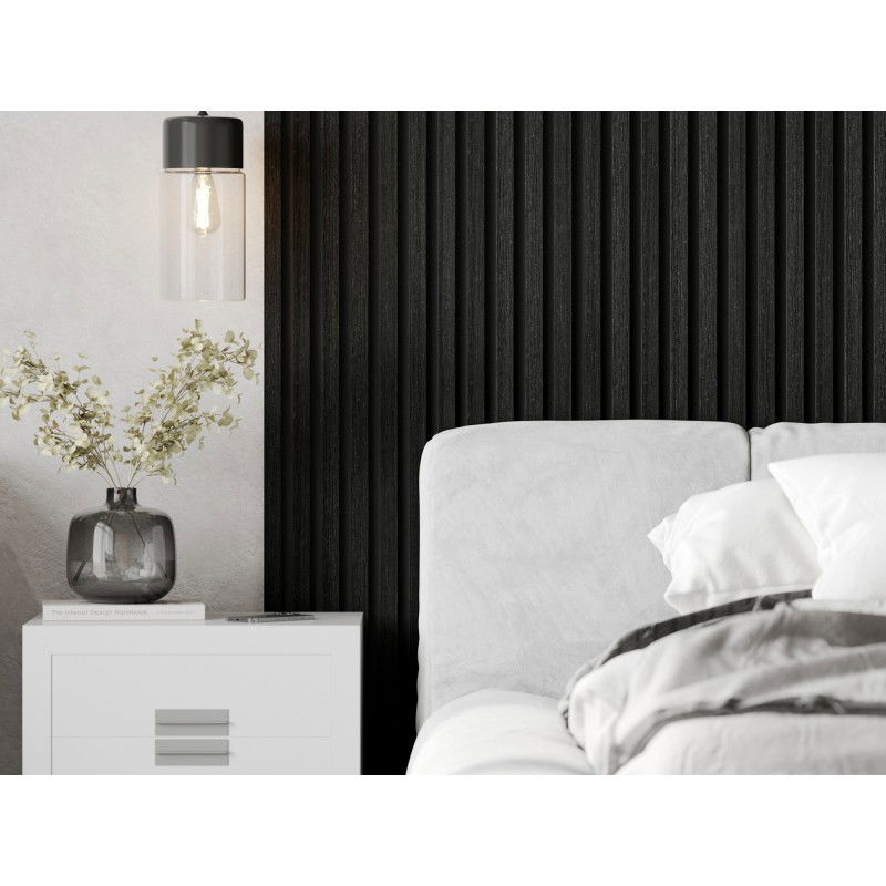 Mexen Lam-F lames murales acoustiques 275 x 30 cm, feutre 8 mm, placage technique, Chêne Noir Argenté - S105-275307-3015-025