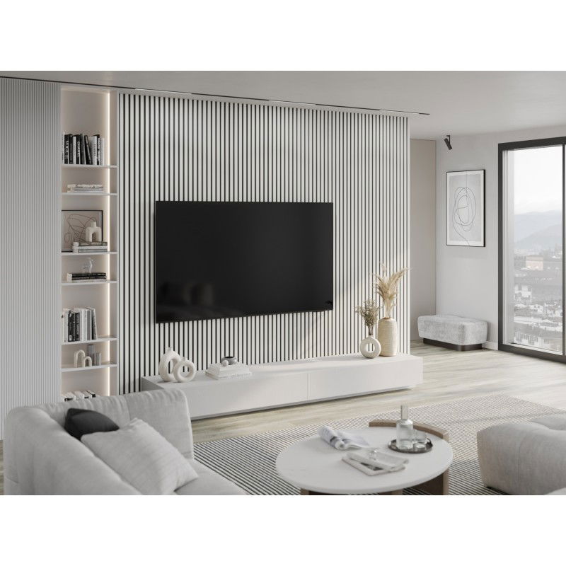 Mexen Lam-B διακοσμητικά πάνελ τοίχου 275 x 31,5 cm, πλάκα HDF 4 mm, Λευκό Ματ