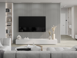 Mexen Lam-B wall slats 275 x 31.5 cm, 4 mm HDF board, White Gloss - S100-275317-2812-054