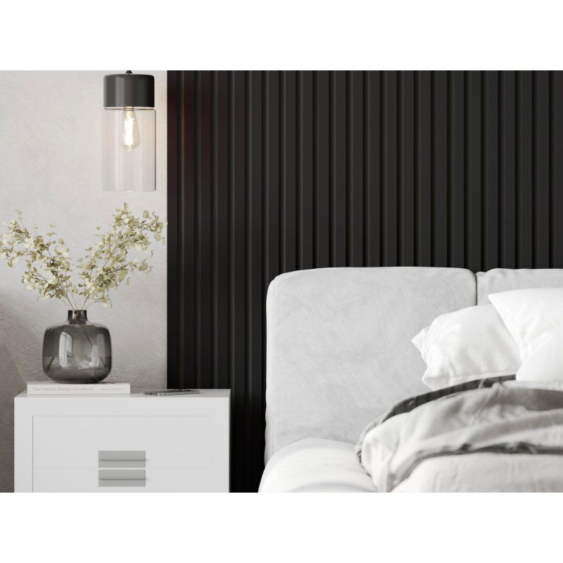 Mexen Lam-B wall slats 275 x 31.5 cm, 4 mm HDF board, Black Gloss - S100-275317-2812-055