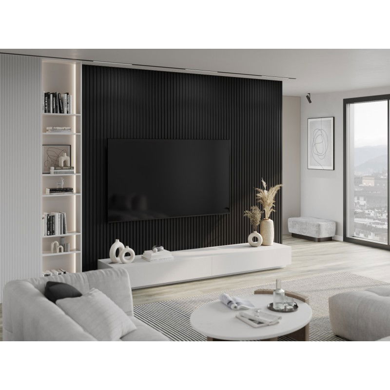 Mexen Lam-B wall slats 275 x 31.5 cm, 4 mm HDF board, Black Gloss - S100-275317-2812-055