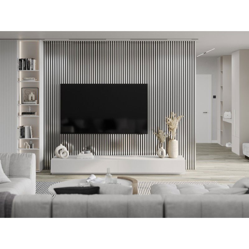 Mexen Lam-B lamelles murales 275 x 31,5 cm, panneau HDF 4 mm, Argent - S100-275317-2812-056