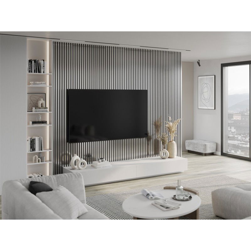 Mexen Lam-B lamelles murales 275 x 31,5 cm, panneau HDF 4 mm, Argent - S100-275317-2812-056