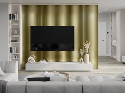 Mexen Lam-B wall slats 275 x 31.5 cm, 4 mm HDF board, Gold - S100-275317-2812-057