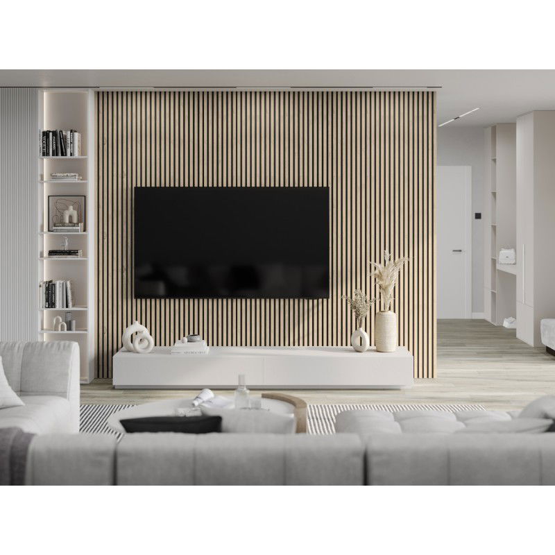 Mexen Lam-B lamelles murales 275 x 31,5 cm, panneau HDF 4 mm, Chêne Perle - S100-275317-2812-058