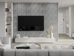 Mexen Lam-B Wall Slats 275 x 31.5 cm, 4 mm HDF Board, Bleached Oak - S100-275317-2812-064