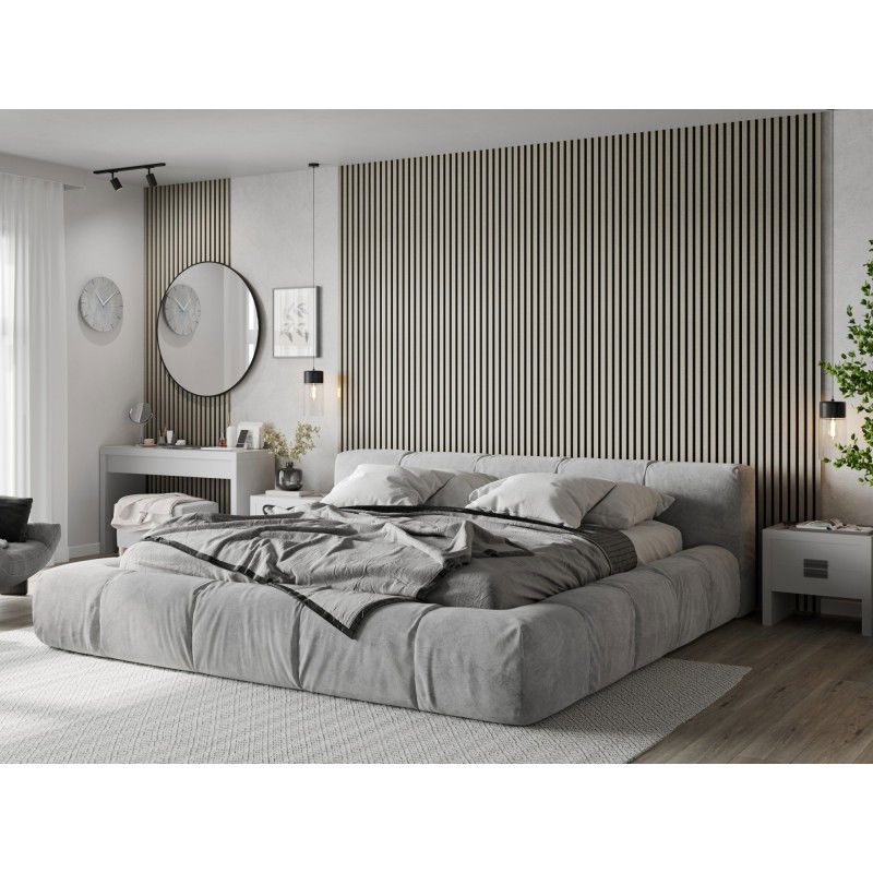 Mexen Lam-B Wall Slats 275 x 31.5 cm, 4 mm HDF Board, Grey Linen - S100-275317-2812-068