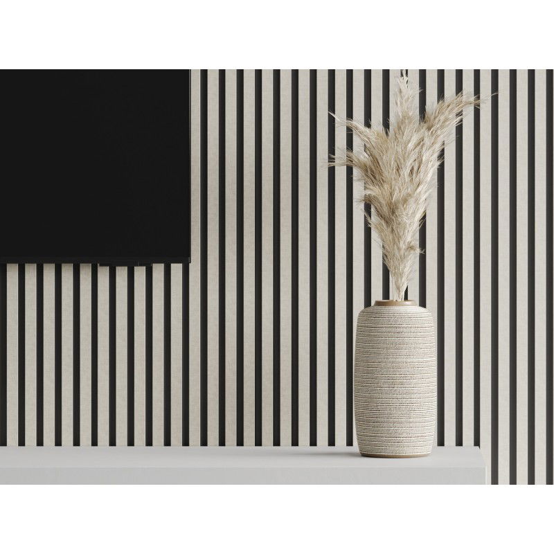 Mexen Lam-B Wall Slats 275 x 31.5 cm, 4 mm HDF Board, Grey Linen - S100-275317-2812-068