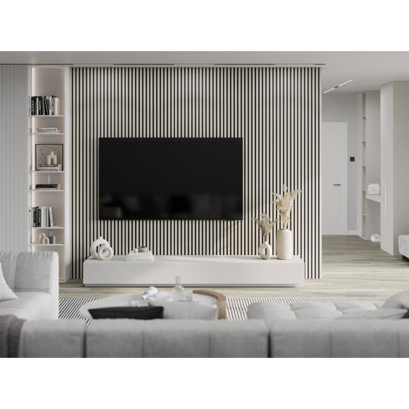 Mexen Lam-B διακοσμητικά πάνελ τοίχου 275 x 31,5 cm, πλάκα HDF 4 mm, Γκρι Λινό