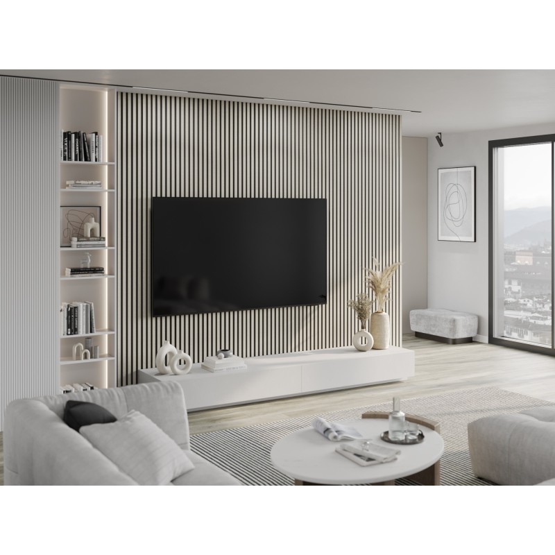 Mexen Lam-B διακοσμητικά πάνελ τοίχου 275 x 31,5 cm, πλάκα HDF 4 mm, Γκρι Λινό