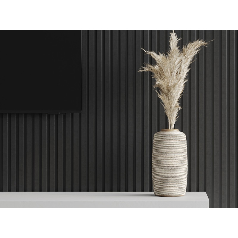 Mexen Lam-B lamele ścienne 275 x 31,5 cm, płyta HDF 4 mm, Len Czarny - S100-275317-2812-069