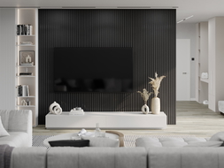Mexen Lam-B wall slats 275 x 31.5 cm, 4 mm HDF board, Black Linen - S100-275317-2812-069