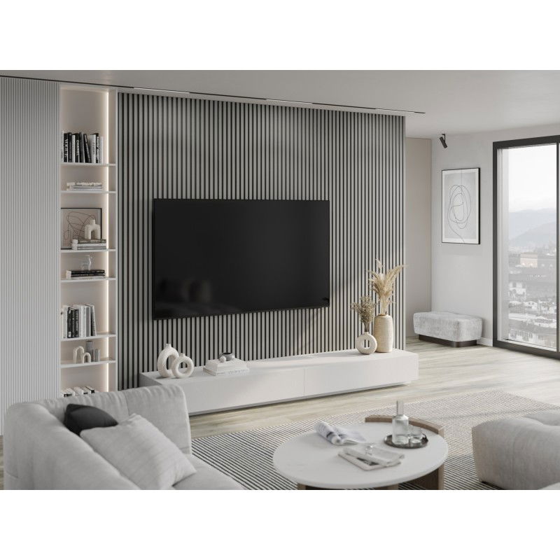 Mexen Lam-F lamelles murales acoustiques 275 x 31,5 cm, feutre 6 mm, Gris Mat - S105-275317-2812-052