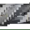 Mexen Pretoria douchecabine draaideur 100 x 100 cm, transparant, zwart + Flat douchebak, zwart - 852-100-100-70-00-4070B