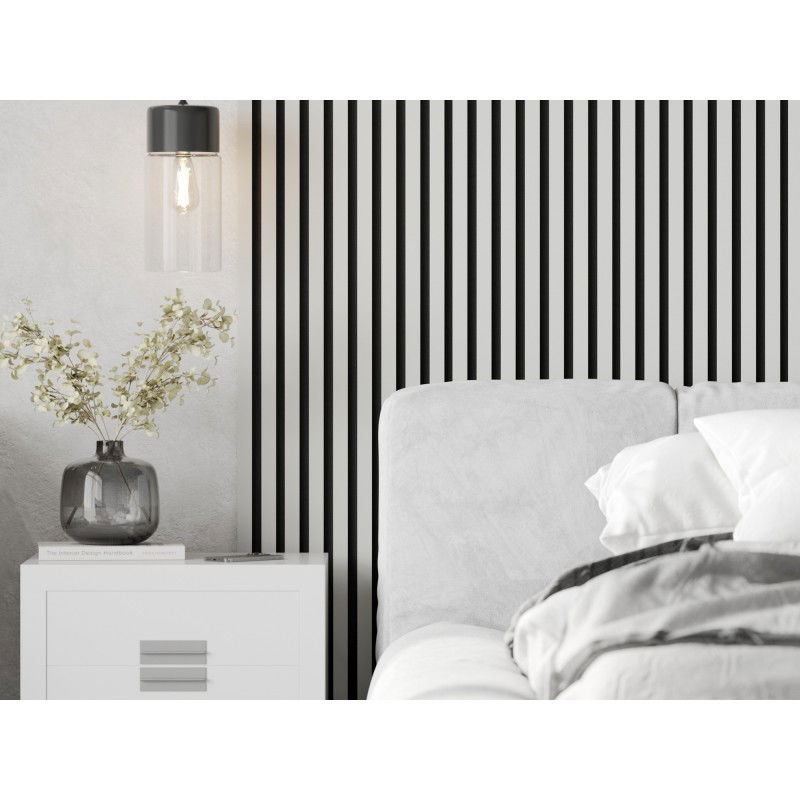 Mexen Lam-F Acoustic Wall Panels 275 x 31.5 cm, 6 mm Felt, White Gloss - S105-275317-2812-054