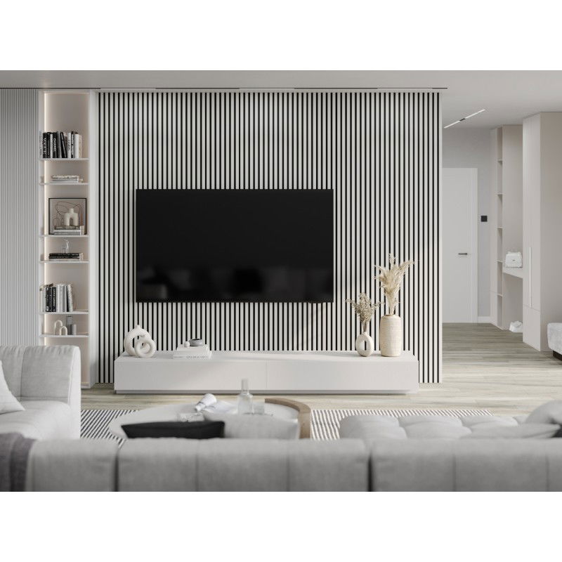 Mexen Lam-F lamelles murales acoustiques 275 x 31,5 cm, feutre 6 mm, Blanc Brillant - S105-275317-2812-054