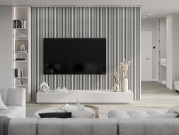 Mexen Lam-F Acoustic Wall Panels 275 x 31.5 cm, 6 mm Felt, White Gloss - S105-275317-2812-054