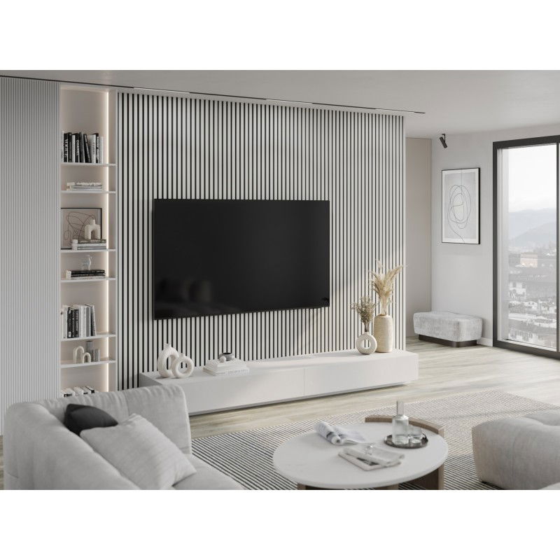 Mexen Lam-F akustične stenske letve 275 x 31,5 cm, 6 mm filc, Beli sijaj - S105-275317-2812-054