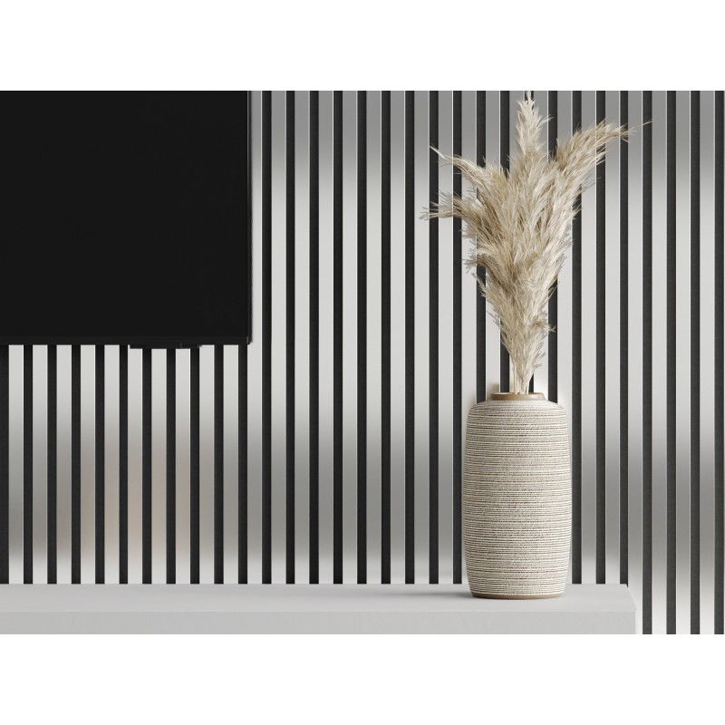 Mexen Lam-F akustesch Mauerlamelen 275 x 31,5 cm, Filz 6 mm, Sëlwer - S105-275317-2812-056