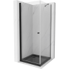 Mexen Pretoria cabina doccia battente 100 x 100 cm, trasparente, nera + piatto doccia Flat, nero - 852-100-100-70-00-4070B