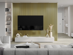 Mexen Lam-F Acoustic Wall Slats 275 x 31.5 cm, Felt 6 mm, Gold - S105-275317-2812-057