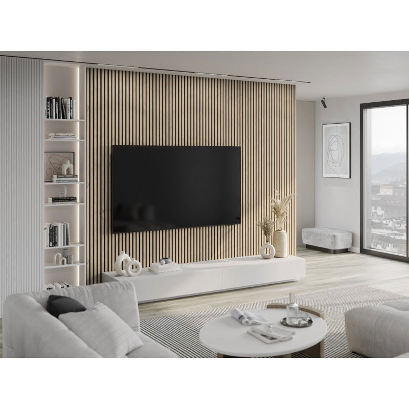 Mexen Lam-F lames murales acoustiques 275 x 31,5 cm, feutre 6 mm, Chêne Perlé - S105-275317-2812-058