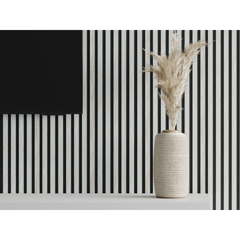 Mexen Lam-F Acoustic Wall Slats 275 x 31.5 cm, 6 mm Felt, Ice Oak - S105-275317-2812-061